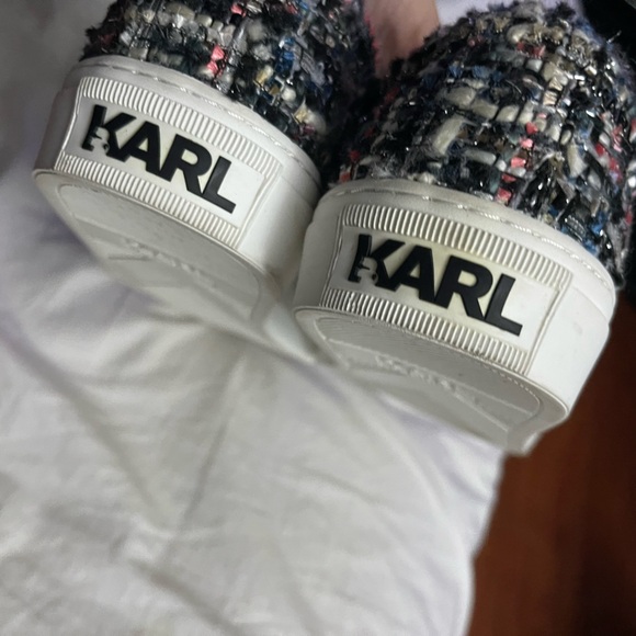 Karl Lagerfeld Tweed Slip-On Trainers - Size 36 - Picture 8 of 9